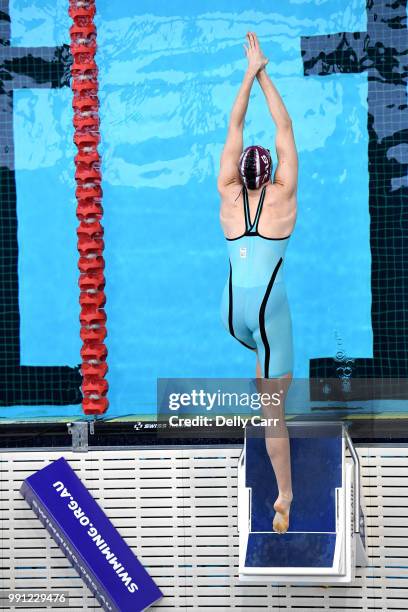 Cate Campbell competes in the morning heats of the 50m Freestyle during the 2018 Hancock Prospecting Pan Pacific Championship Trials at SA Aquatic...