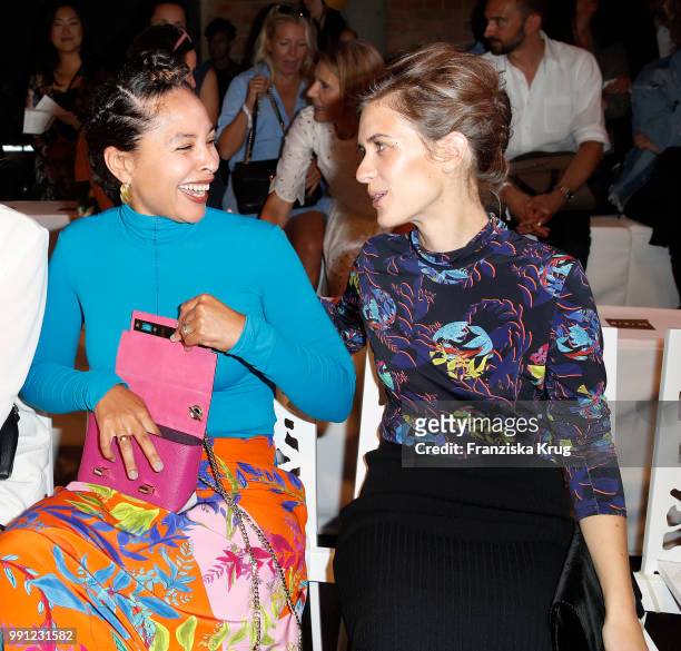 Joy Denalane and Liv Lisa Fries during the Marc Cain Fashion Show Spring/Summer 2019 at WECC on July 3, 2018 in Berlin, Germany.