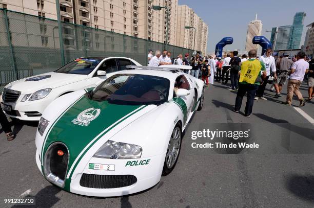 1Th Tour Of Dubai 2014, Stage 4Illustration Illustratie, Dubai Police Politie Car Voiture Auto Bugatti, Dubai - Burj Khalifa 829,8M / The Old Dubai...