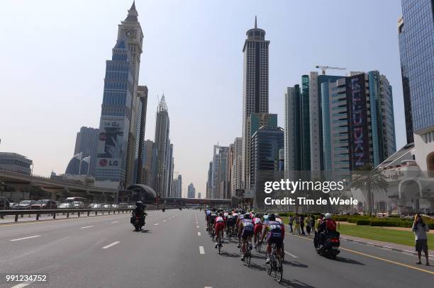 1Th Tour Of Dubai 2014, Stage 4Illustration Illustratie, Peleton Peloton, Dubai City Ville Stad, Landscape Paysage Landschap, Dubai - Burj Khalifa...