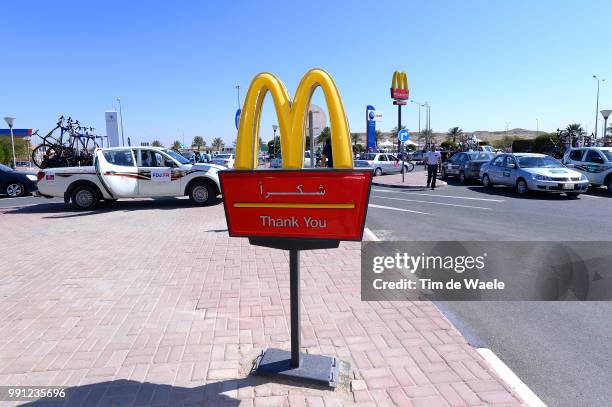 13Th Tour Of Qatar 2014, Stage 4 Illustration Illustratie, Arabic Signs Paneau Borden, Mc Donalds, Dukhan - Mesaieed / Rond Etape Rit / Tim De Waele