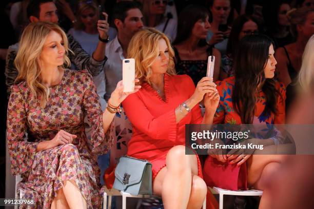 Frauke Ludowig, Veronica Ferres and Bettina Zimmermann during the Marc Cain Fashion Show Spring/Summer 2019 at WECC on July 3, 2018 in Berlin,...