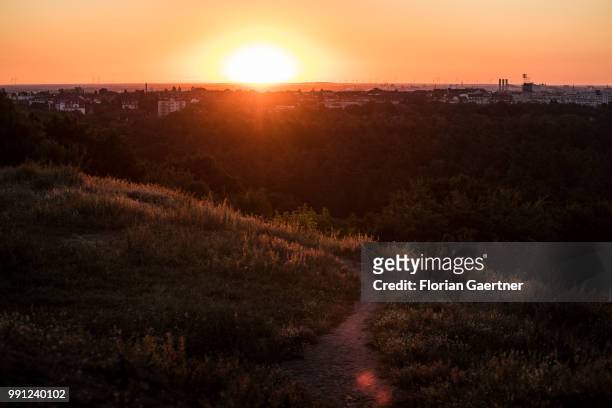 The sunrise is pictured on July 04, 2018 in Berlin, Germany.