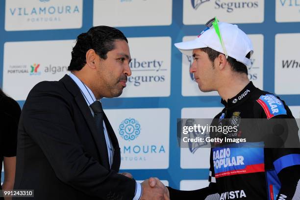 40Th Volta Algarve 2014, Stage 1Podium/ Cesar Fonte Celebration Joie Vreugde, Faro-Albufeira / Etape Rit/Algarve Tim De Waele