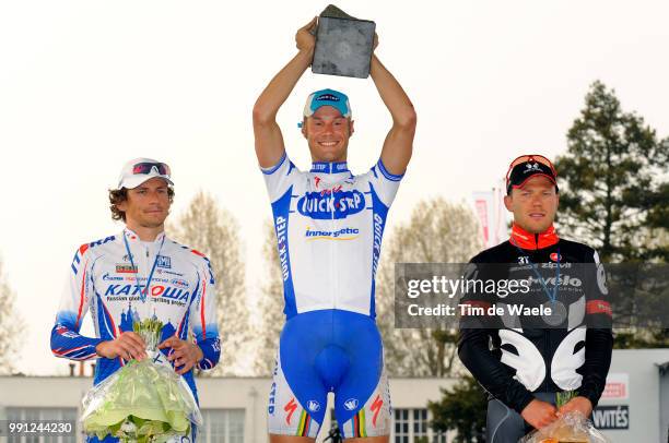 Paris - Roubaix Podium, Filippo Pozzato , Tom Boonen , Thor Hushovd , Celebration Joie Vreugde /Compiegne - Roubaix /Parijs, Tim De Waele