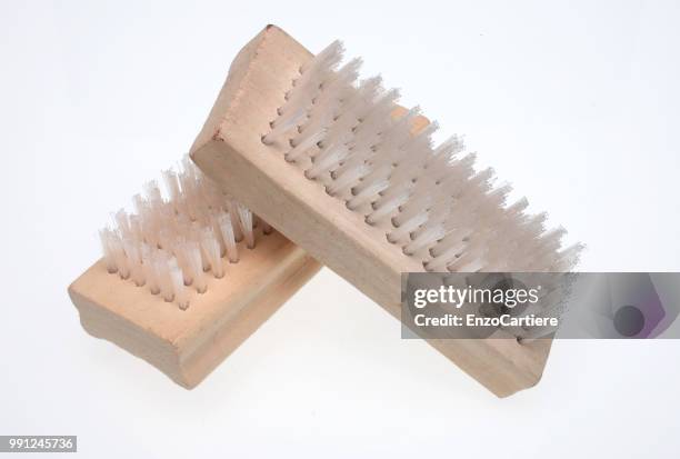 a nailbrush over white ground, beauty product - basting brush stock pictures, royalty-free photos & images