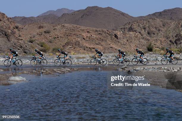 5Th Tour Of Oman 2014, Stage 5 Team Sky / Illustration Illustratie, Peleton Peloton, Water, River Rivier, Landscape Paysage Landschap, Froome...