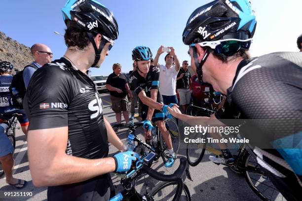 5Th Tour Of Oman 2014, Stage 5 Arrival, Froome Christopher / Lopez Garcia David / Nieve Iturralde Mikel / Celebration Joie Vreugde, Bidbid - Jabal Al...