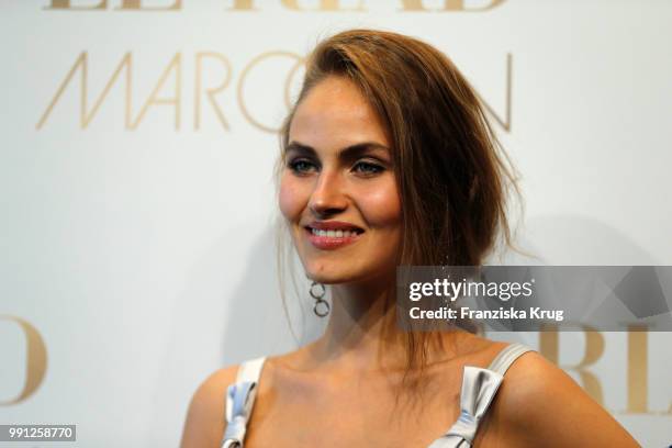 Elena Carriere attends the Marc Cain Fashion Show Spring/Summer 2019 at WECC on July 3, 2018 in Berlin, Germany.