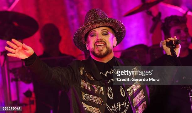 Boy George of Culture Club performs at House of Blues Orlando on July 3, 2018 in Orlando, Florida.
