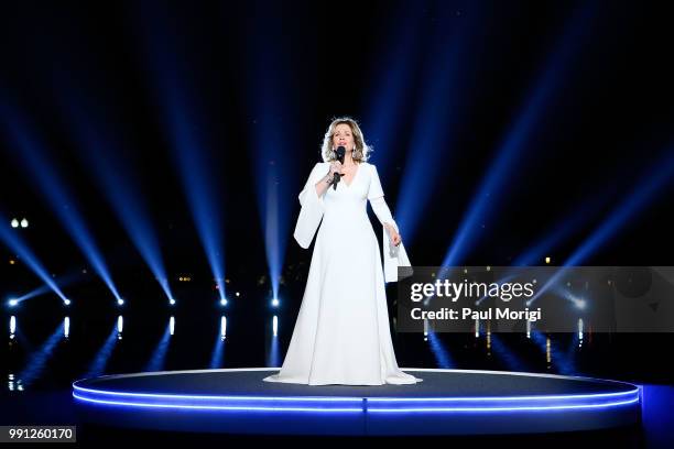 World-renowned four-time Grammy Award-winning soprano superstar Renee Fleming performs at the 2018 A Capitol Fourth rehearsals at U.S. Capitol, West...