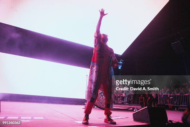Jared Leto of Thirty Seconds to Mars performs at Oak Mountain Amphitheatre on July 3, 2018 in Pelham, Alabama.