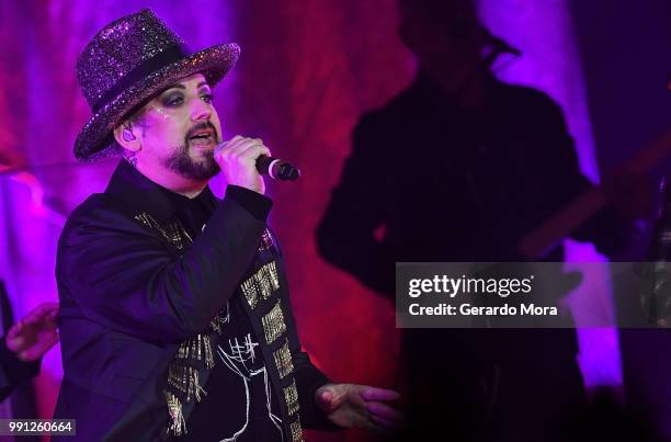 Boy George of Culture Club performs at House of Blues Orlando on July 3, 2018 in Orlando, Florida.