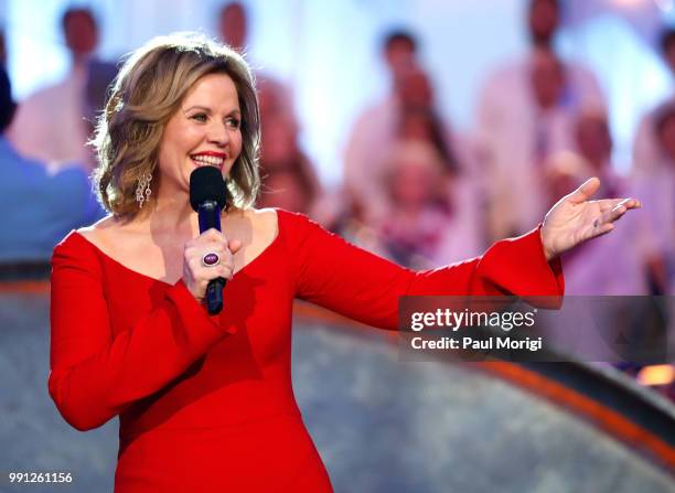 World-renowned four-time Grammy Award-winning soprano superstar Renee Fleming performs at the 2018 A Capitol Fourth rehearsals at U.S. Capitol, West...