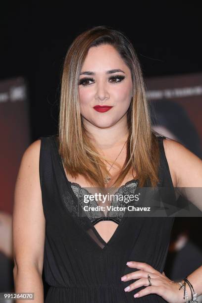 Sherlyn Gonzalez attends a press conferenc to promote the theater play "Las Arpias" at El Telon de Asfalto on July 3, 2018 in Mexico City, Mexico.