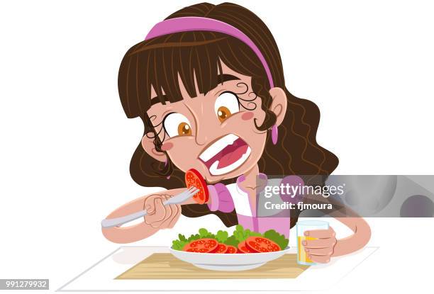 essen mit viel willen - comendo stock-grafiken, -clipart, -cartoons und -symbole