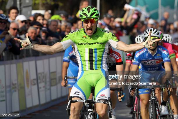 Settimana Int. Coppi E Bartali 2014/ Stage 3 Arrival/ Elia Viviani Celebration Joie Vreugde, Crevalcore - Crevalcore Coppi E Bartali Etape Rit Tim De...