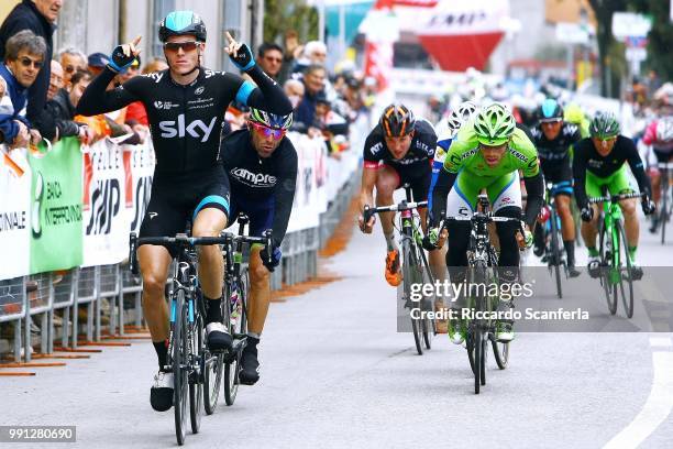 Settimana Int. Coppi E Bartali 2014/ Stage 1Aarrival/ Ben Swift Celebration Joie Vreugde/ Manuele Mori / Damiano Caruso /Gatteo-Gatteo Coppi E...