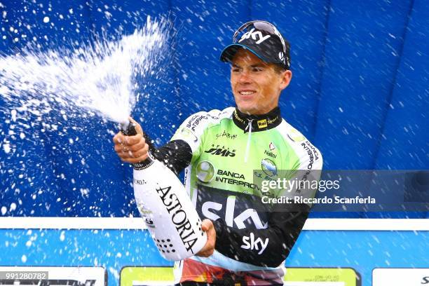 Settimana Int. Coppi E Bartali 2014/ Stage 1Apodiium/ Ben Swift Green Leader Jersey/ Celebration Joie Vreugde/Champagne, Gatteo-Gatteo Coppi E...