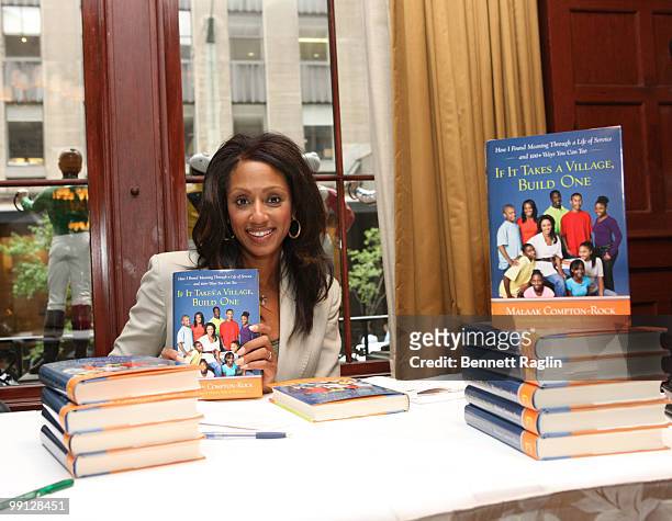 Author Malaak Compton Rock attends the Salvation Army's Book Club Luncheon Series for "If It Takes a Village, Build One" at 21 Club on May 12, 2010...
