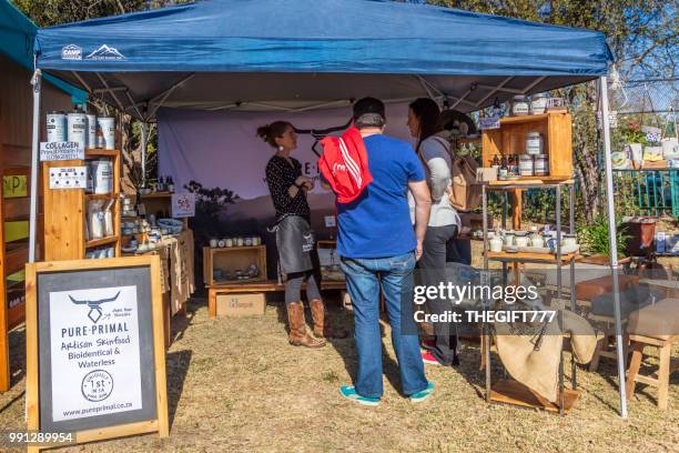 pure primal skincare products at the linden market - anatomical substance imagens e fotografias de stock