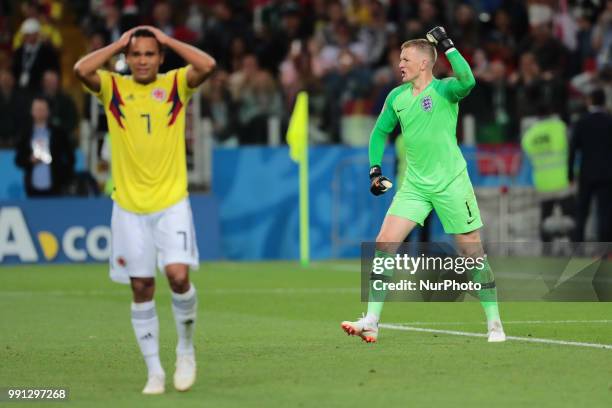 Goalkeeper Jordan Pickford of England National team during the round of 16 match between Colombia and England at the FIFA World Cup 2018 at Spartak...