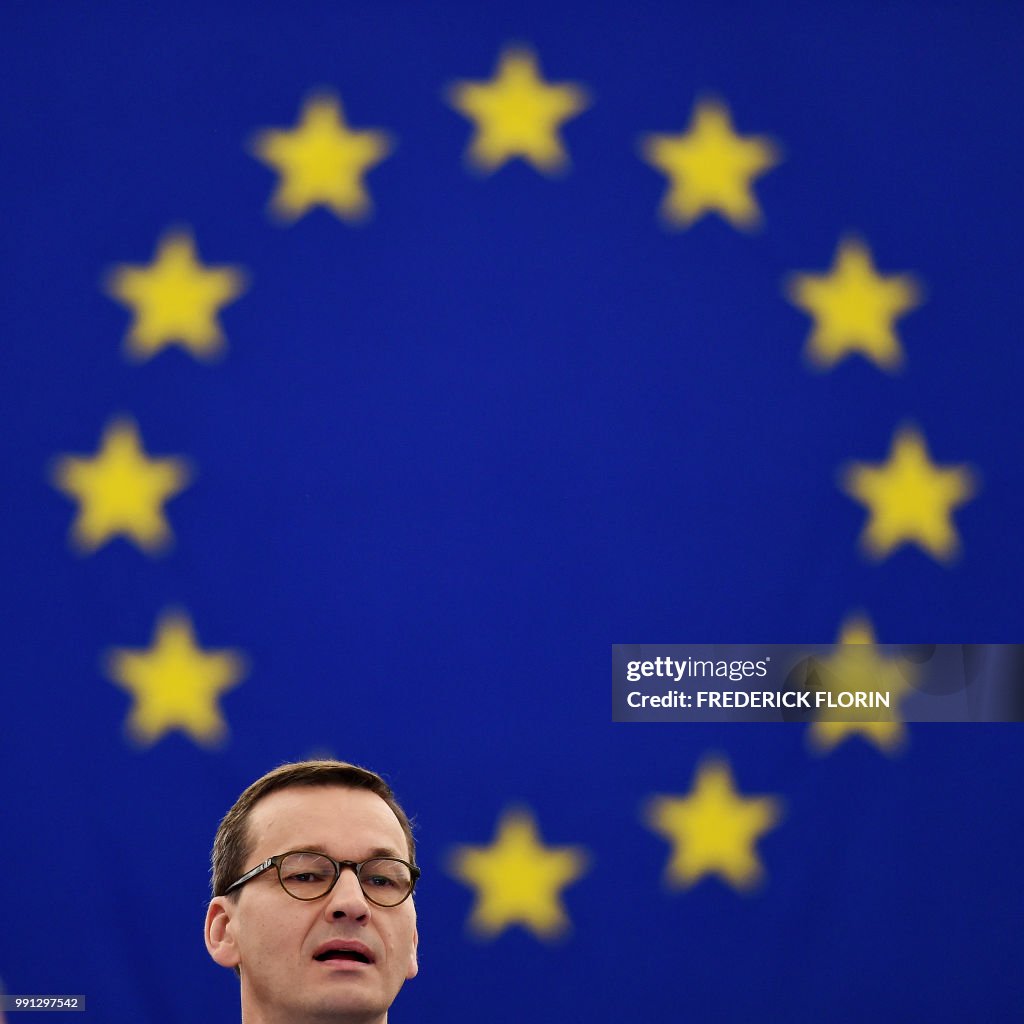 FRANCE-POLAND-EU-PARLIAMENT-JUDICIARY-POLITICS-LAW