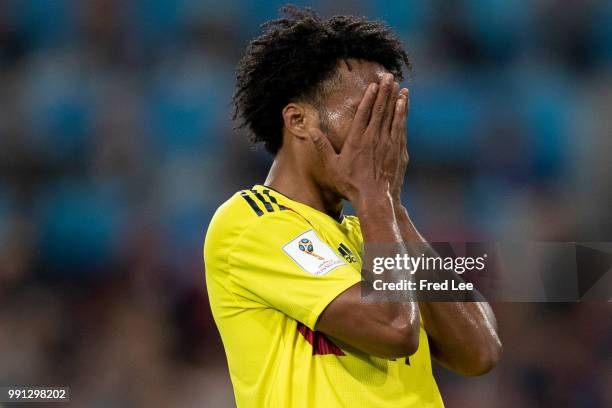 Dejected Juan Cuadrado Colombia during the 2018 FIFA World Cup Russia Round of 16 match between Colombia and England at Spartak Stadium on July 3,...