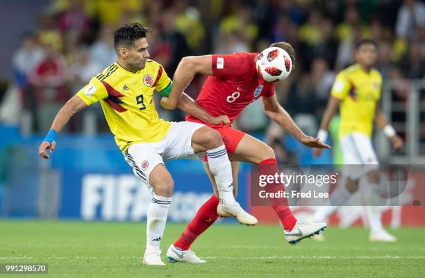 Radamel Falcao of Colombia in action during the 2018 FIFA World Cup Russia Round of 16 match between Colombia and England at Spartak Stadium on July...