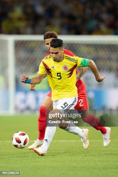 Radamel Falcao of Colombia in action during the 2018 FIFA World Cup Russia Round of 16 match between Colombia and England at Spartak Stadium on July...