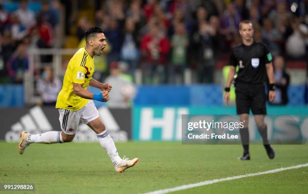 Radamel Falcao of Colombia in action during the 2018 FIFA World Cup Russia Round of 16 match between Colombia and England at Spartak Stadium on July...