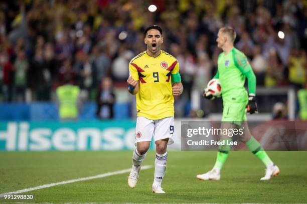 Radamel Falcao of Colombia in action during the 2018 FIFA World Cup Russia Round of 16 match between Colombia and England at Spartak Stadium on July...