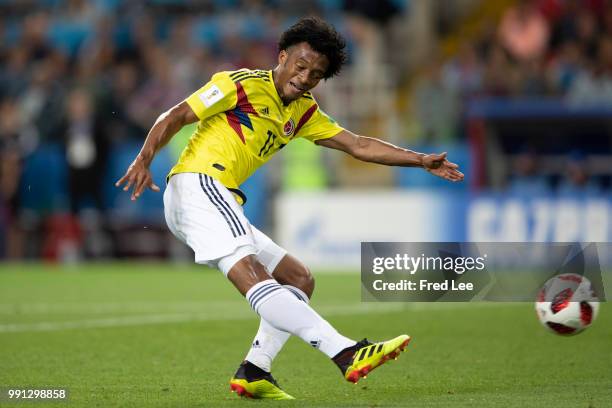 Juan Cuadrado Colombia in action during the 2018 FIFA World Cup Russia Round of 16 match between Colombia and England at Spartak Stadium on July 3,...