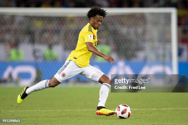 Juan Cuadrado Colombia in action during the 2018 FIFA World Cup Russia Round of 16 match between Colombia and England at Spartak Stadium on July 3,...