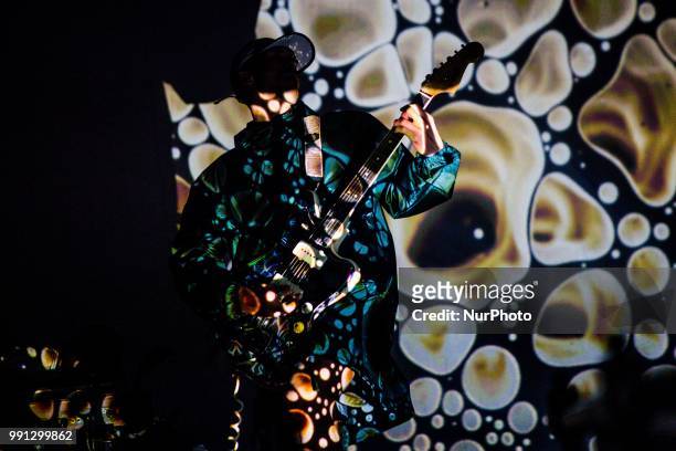 John Baldwin Gourley of the Portugal. The Man in concert at Fabrique in Milano, Italy, on July 3 2018