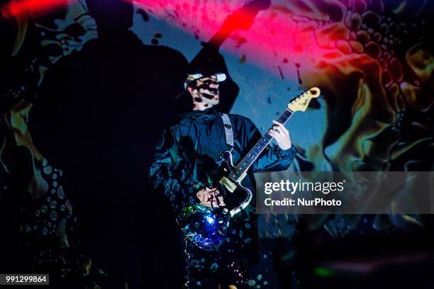 John Baldwin Gourley of the Portugal. The Man in concert at Fabrique in Milano, Italy, on July 3 2018