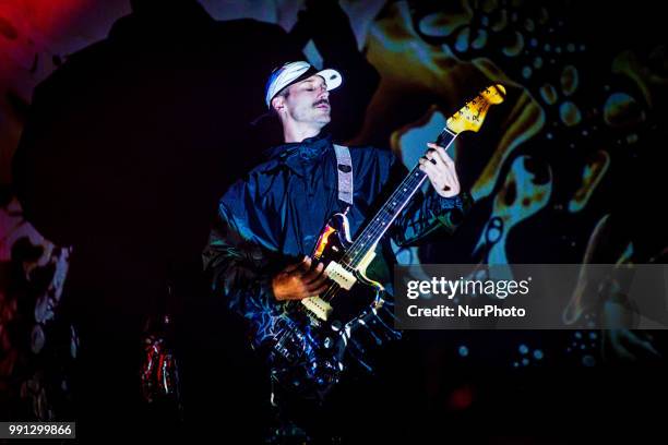 John Baldwin Gourley of the Portugal. The Man in concert at Fabrique in Milano, Italy, on July 3 2018