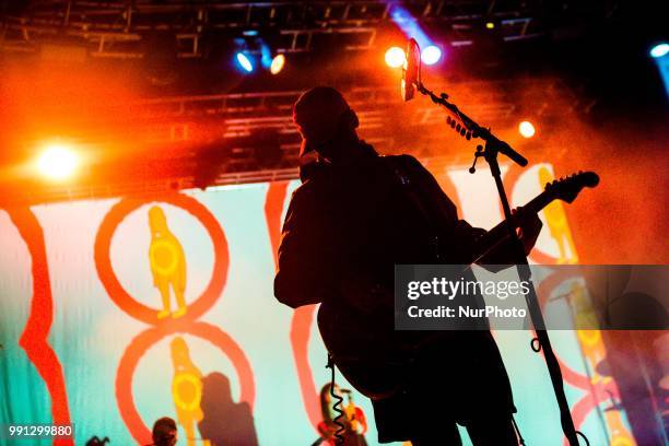 John Baldwin Gourley of the Portugal. The Man in concert at Fabrique in Milano, Italy, on July 3 2018