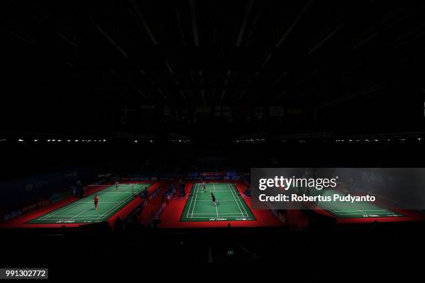 General view during Round 1 matches on day two of the Blibli Indonesia Open at Istora Gelora Bung Karno on July 4, 2018 in Jakarta, Indonesia.