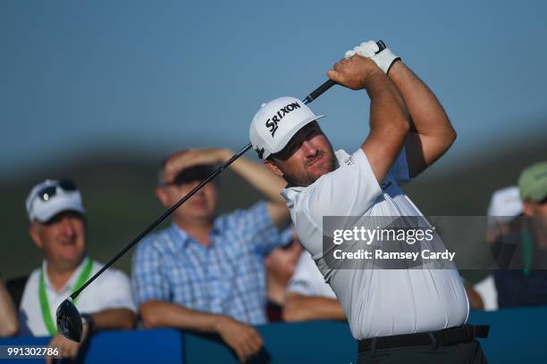 Donegal , Ireland - 4 July 2018; Graeme McDowell of Northern Ireland on the 1st Tee during the Pro-Am round ahead of the Irish Open Golf Championship...
