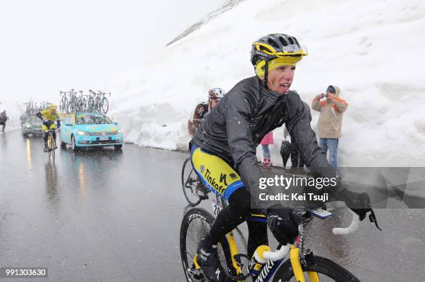 97Th Tour Of Italy 2014, Stage 16 Majka Rafal White Young Jersey, Rain Jacket Cold Froid Koud, Passo Dello Stelvio / Snow Neige Sneeuw, Ponte Di...