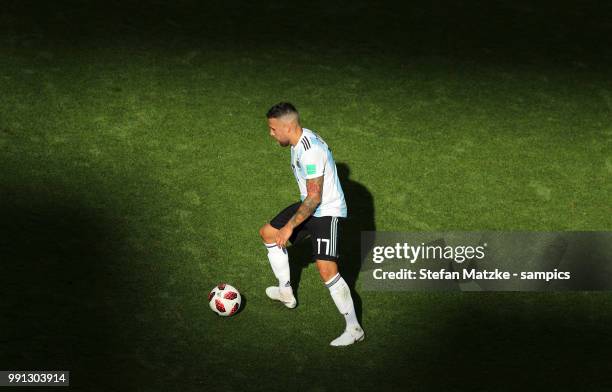 Nicolas OTAMENDI of Argentina during the 2018 FIFA World Cup Russia Round of 16 match between France and Argentina at Kazan Arena on June 30, 2018 in...