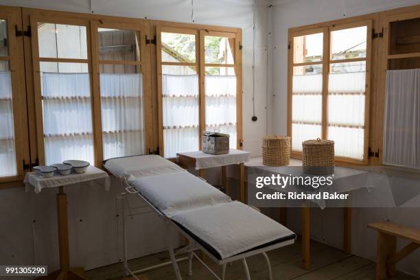 Interior of the Surgery Cabin at the WW2-era Franja Partisan Hospital, on 20th June 2018, near Dolenji Novaki, Slovenia. From December 1943 until the...