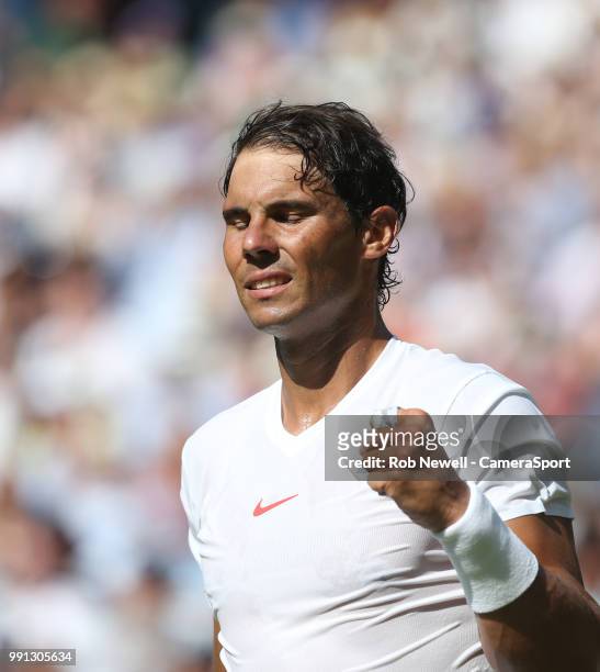 Rafael Nadal after winning his match against Dudi Sela at All England Lawn Tennis and Croquet Club on July 3, 2018 in London, England.