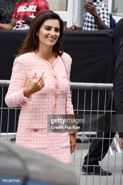 Penelope Cruz attends the Chanel Haute Couture Fall Winter 2018/19 show at Le Grand Palais on July 3, 2018 in Paris, France.