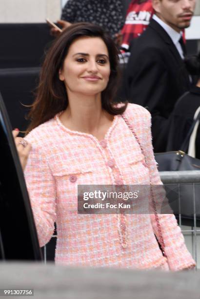 Penelope Cruz attends the Chanel Haute Couture Fall Winter 2018/19 show at Le Grand Palais on July 3, 2018 in Paris, France.