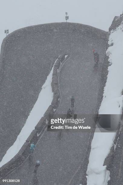 97Th Tour Of Italy 2014, Stage 16 Attack Quintana Nairo / Izaguirre Insausti Gorka / Red Flag Race Neutralised Due To Snow /Illustration Illustratie,...