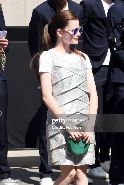 Mackenzie Foy attends the Chanel Haute Couture Fall Winter 2018/19 show at Le Grand Palais on July 3, 2018 in Paris, France.