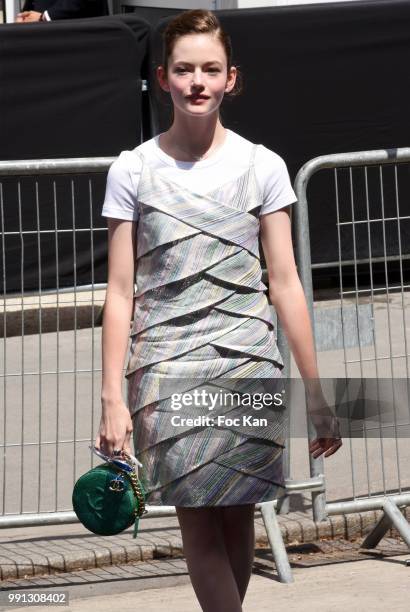 Mackenzie Foy attends the Chanel Haute Couture Fall Winter 2018/19 show at Le Grand Palais on July 3, 2018 in Paris, France.