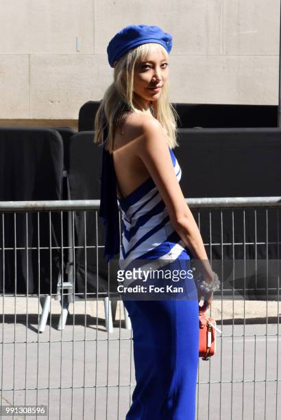 Soo Joo Park attends the Chanel Haute Couture Fall Winter 2018/19 show at Le Grand Palais on July 3, 2018 in Paris, France.